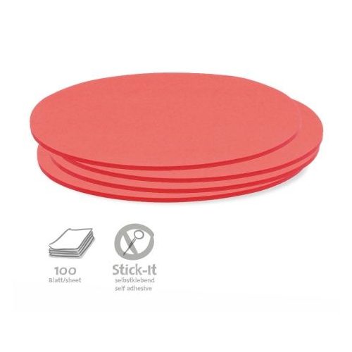 Stick-It Ovális 9,5x20,5 cm öntapadós moderációs kártya 100 db piros