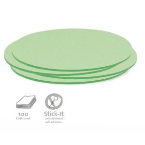 100 Oval Stick-It Cards, green