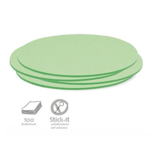 Stick-It Ovális 9,5x20,5 cm öntapadós moderációs kártya 100 db zöld