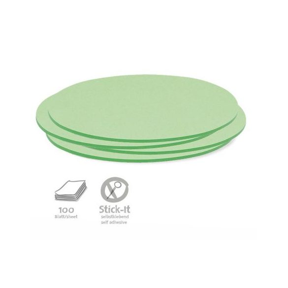Stick-It Ovális 9,5x20,5 cm öntapadós moderációs kártya 100 db zöld
