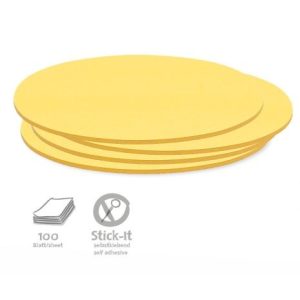 100 Oval Stick-It Cards, yellow