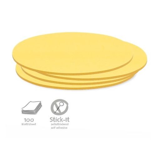 Stick-It Ovális 9,5x20,5 cm öntapadós moderációs kártya 100 db sárga