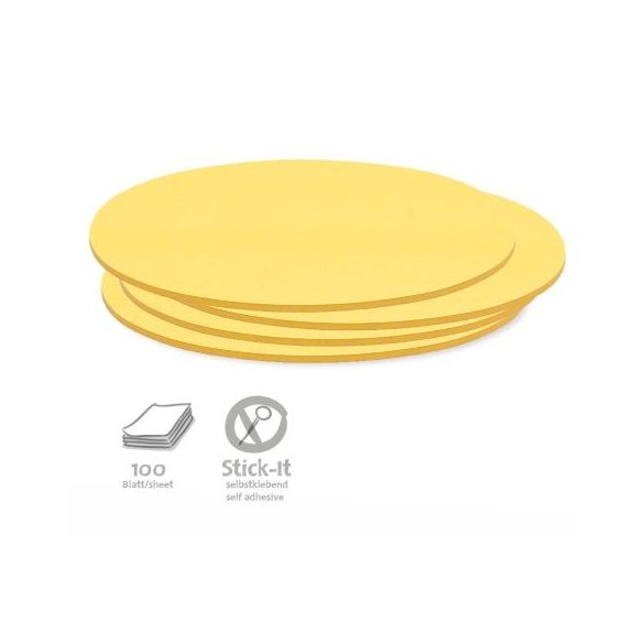 Stick-It Ovális 9,5x20,5 cm öntapadós moderációs kártya 100 db sárga