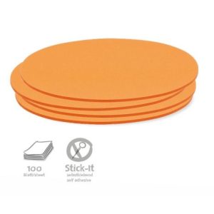 100 Oval Stick-It Cards, orange