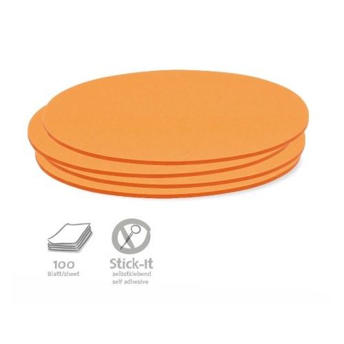 Stick-It Ovális 9,5x20,5 cm öntapadós moderációs kártya 100 db narancs