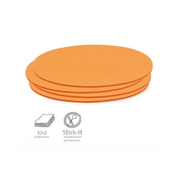 Stick-It Ovális 9,5x20,5 cm öntapadós moderációs kártya 100 db narancs