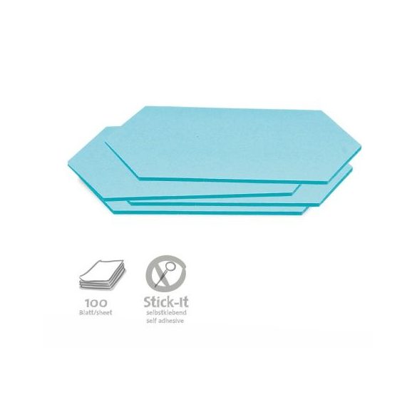 Stick-It Rombusz öntapadós moderációs kártya 100 db kék
