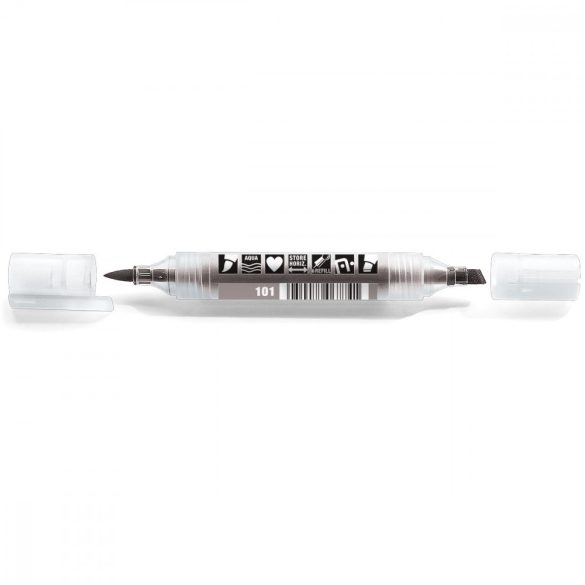Neuland TwinOne®, vágott és ecsethegyű moderációs marker, szürke 80410101