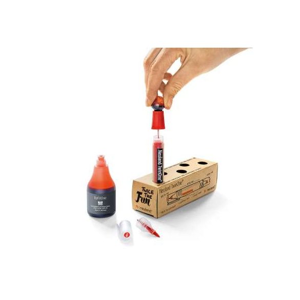 Neuland TwinOne®, vágott és ecsethegyű moderációs marker, kék 80410300