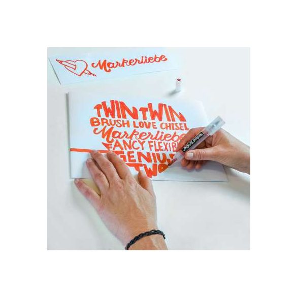 Neuland TwinOne®, vágott és ecsethegyű moderációs marker, fénylősárga  80410500