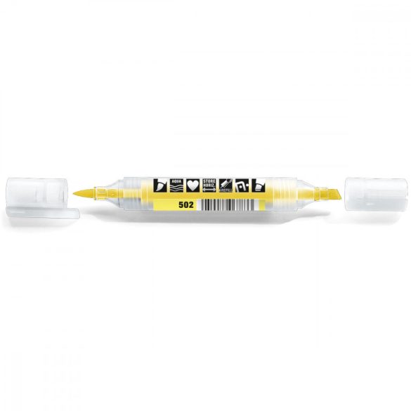 Neuland TwinOne®, vágott és ecsethegyű moderációs marker, pasztell sárga  80410502
