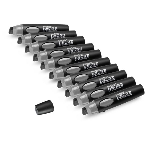 Neuland BigOne®, vágott hegyű filctoll 6-12 mm, 10 db/szett, szürke,  80421101