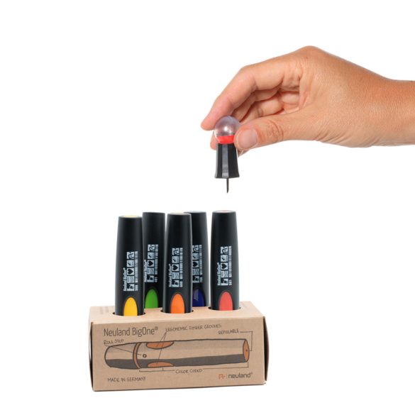 Neuland BigOne®, vágott hegyű filctoll 6-12 mm, 6 db/szett, Rainbow
