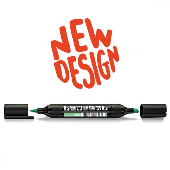 Neuland TwinOne®, vágott és ecsethegyű moderációs marker, pasztell zöld 80540403