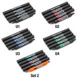 Neuland TwinOne®, vágott- és ecsethegyű, 5 db/szett - Fekete