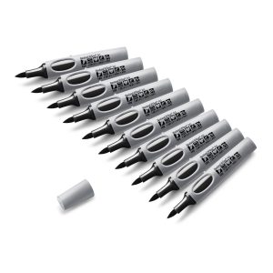 Neuland No.One® Art, ecsethegyű filctoll 0,5-7 mm, 10 db/készlet fekete