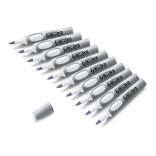 Neuland No.One® Art, ecsethegyű filctoll 0,5-7 mm, 10 db/készlet szürke