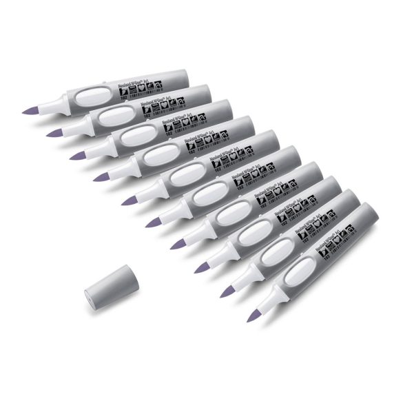 Neuland No.One® Art, ecsethegyű filctoll 0,5-7 mm, 10 db/készlet szürke