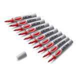 Neuland No.One® Art, ecsethegyű filctoll 0,5-7 mm, 10 db/készlet piros