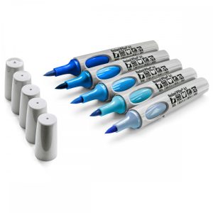 Neuland No.One® Art, brush nib 0,5-7 mm, 5/color sets - Blue Sky