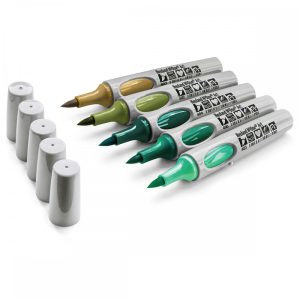 Neuland No.One® Art, brush nib 0,5-7 mm, 5/color sets - Back to Green