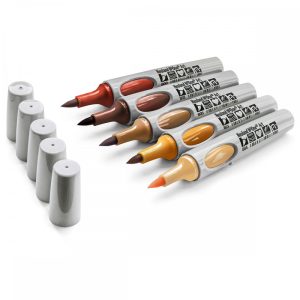 Neuland No.One® Art, brush nib 0,5-7 mm, 5/color sets - Deep Desert