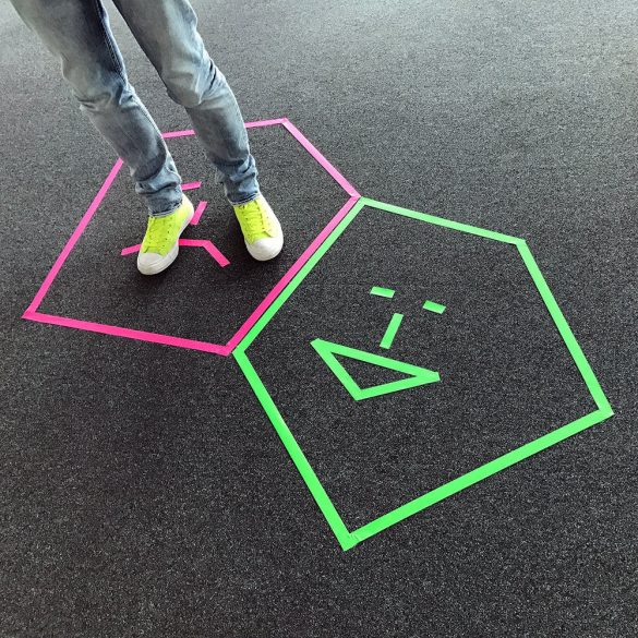 FloorTape, szövet facilitációs szalag, 22.86m x 24mm, neon sárga színben