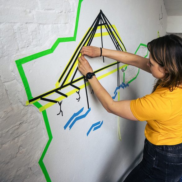 WallTape facilitációs szalag, 50 m x 24 mm, neon narancs színben