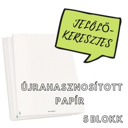  FlipChart papír újrahasznosított jelölőkeresztes - 5 blokk