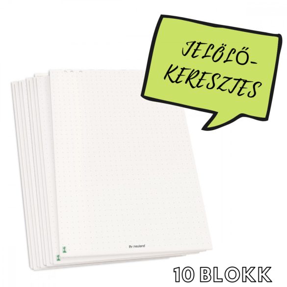 FlipChart papír fényes fehér jelölőkeresztes - 10 blokk