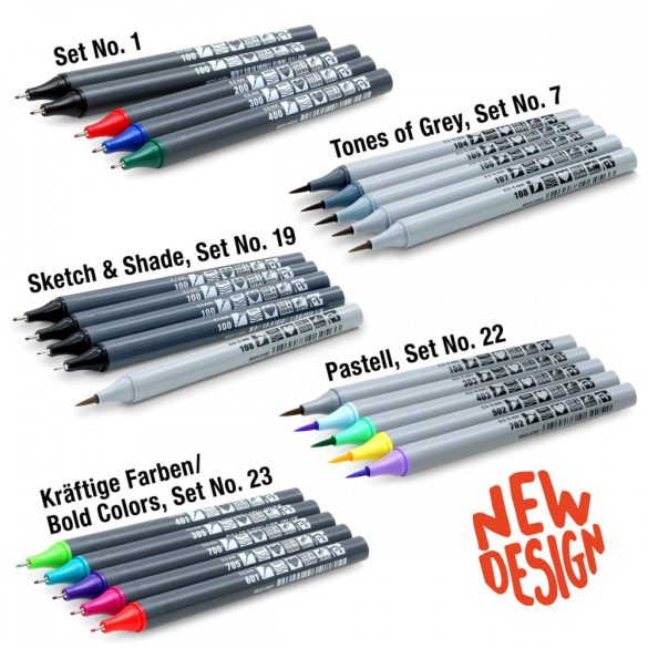 Neuland FineOne® Sketch, 5db/szett,  No.19 Sketch+Shade, tűhegyű tusfilc - KIFUTÓ TERMÉK