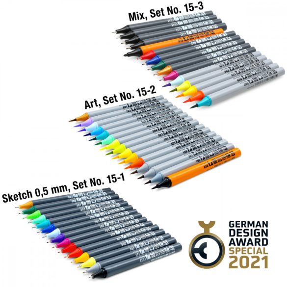 Neuland FineOne® Sketch tűhegyű tusfilc, 15db/szett, No. 15-1 Sketch, 0,5 mm - MEGÚJULT