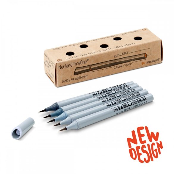 Neuland FineOne® Art, ecsethegyű, 5db/szett,  No. 7 Tones of grey,  88342194 